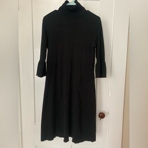 Athleta Black Dress with Sleeves and Turtle Neck